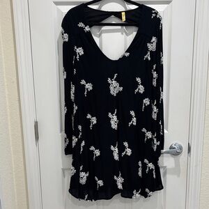 Free People Long Sleeve Embroidered Floral Dress
